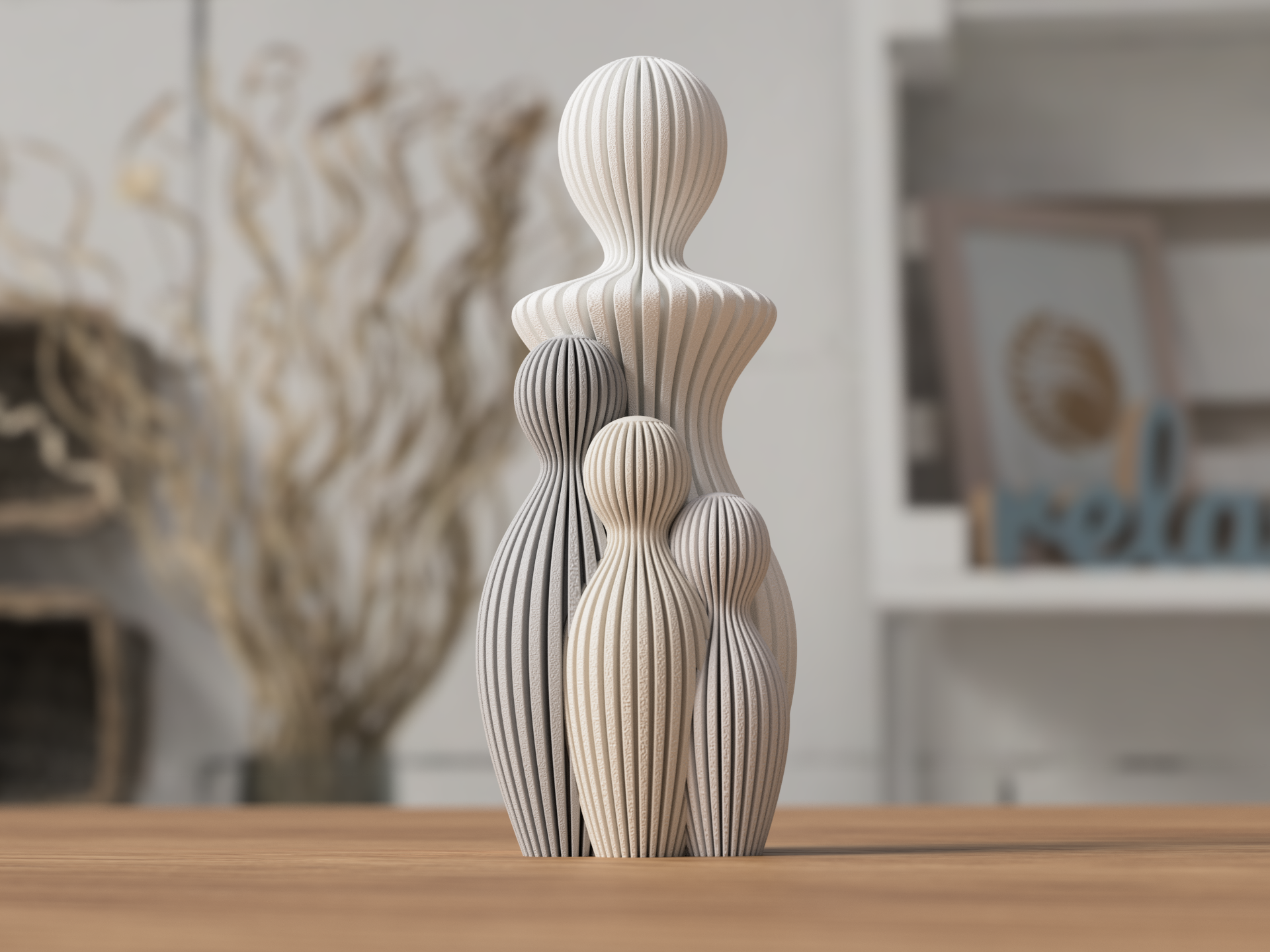 Mor og børnefigur – 1 til 4 børn (13 cm)